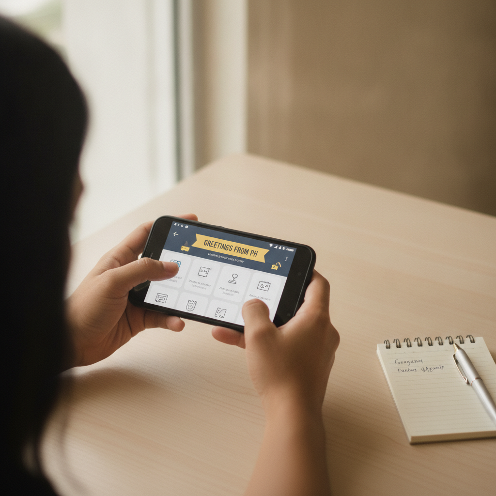 Person holding smartphone ready to register for online casino gaming in the Philippines